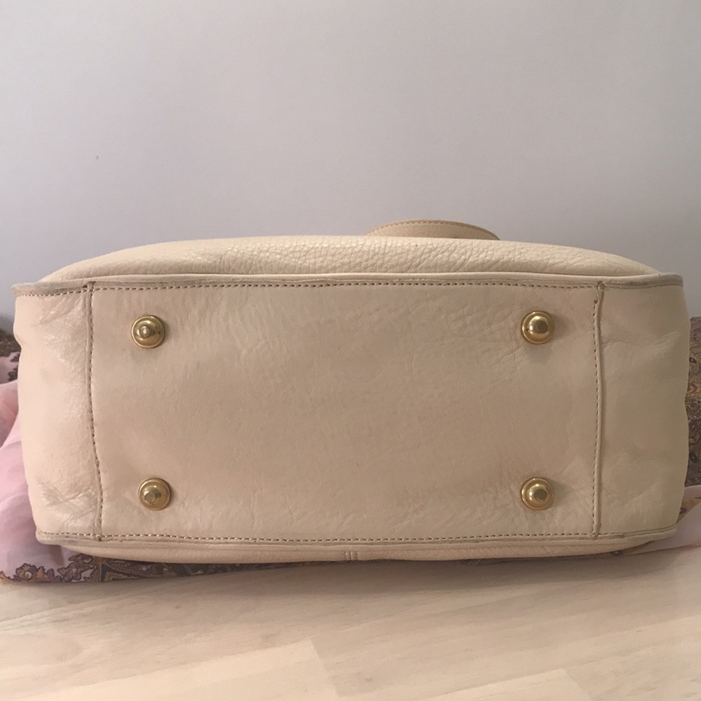 Brahmin Turn Lock Hobo Bag, Ivory Grained Leather - Picture 9 of 16